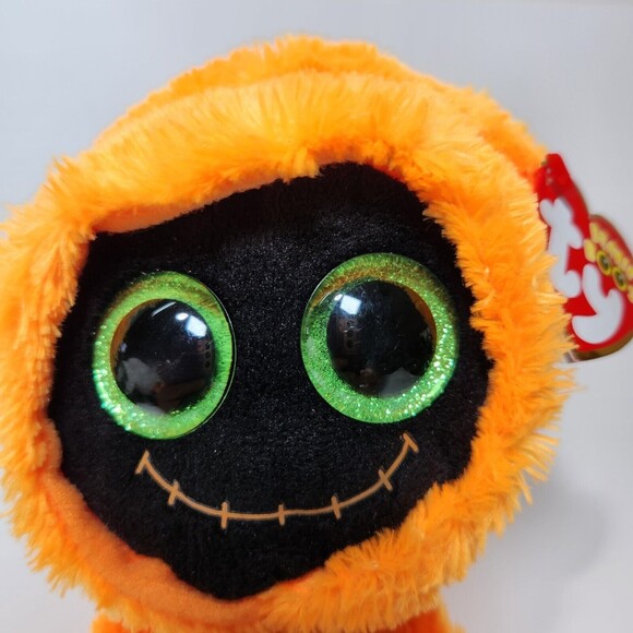 Ty Seeker Spooky Plush Toy Halloween Goblin Green Sparkle Eyes Tags - Picture 2 of 8